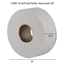 Load image into Gallery viewer, Empress Jr. Jumbo Toilet Tissue, 2-Ply, 1000' Rolls - 12/CS (JT 121000)