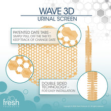 Load image into Gallery viewer, The Wave 3D Urinal Screen, Summer Sunshine, 2 per Pack, 5 Packs per Box