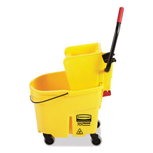 Load image into Gallery viewer, Rubbermaid Commercial WaveBrake 2.0 Mop Bucket w/Sidepress Wringer, 35 Quart, Yellow (FG758088YEL)