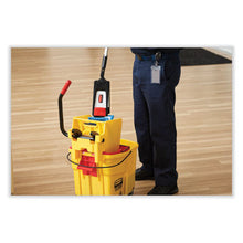 Load image into Gallery viewer, Rubbermaid Commercial WaveBrake 2.0 Mop Bucket w/Sidepress Wringer, 35 Quart, Yellow (FG758088YEL)
