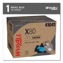 Load image into Gallery viewer, WypAll Power Clean X80 Heavy Duty Cloths, 11.1" x 16.8", Blue - 160/CS (41041)