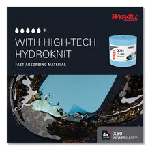 Load image into Gallery viewer, WypAll Power Clean X80 Heavy Duty Cloths, Jumbo Roll, 12.4" x 12.2", Blue, 475/Roll (41043)