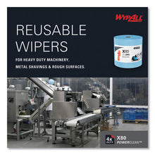 Load image into Gallery viewer, WypAll Power Clean X80 Heavy Duty Cloths, Jumbo Roll, 12.4" x 12.2", Blue, 475/Roll (41043)
