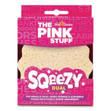Load image into Gallery viewer, The Pink Stuff Squeezy Dual-Sided Sponge and Scrubber, 4" x 5.3", 3.8" Thick, Pink/Ivory - 12/CS