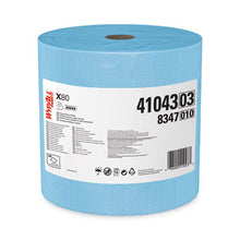 Load image into Gallery viewer, WypAll Power Clean X80 Heavy Duty Cloths, Jumbo Roll, 12.4" x 12.2", Blue, 475/Roll (41043)