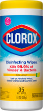 Load image into Gallery viewer, Clorox Disinfecting Wipes, Crisp Lemon Scent - 35ct. 12/CS (01594)
