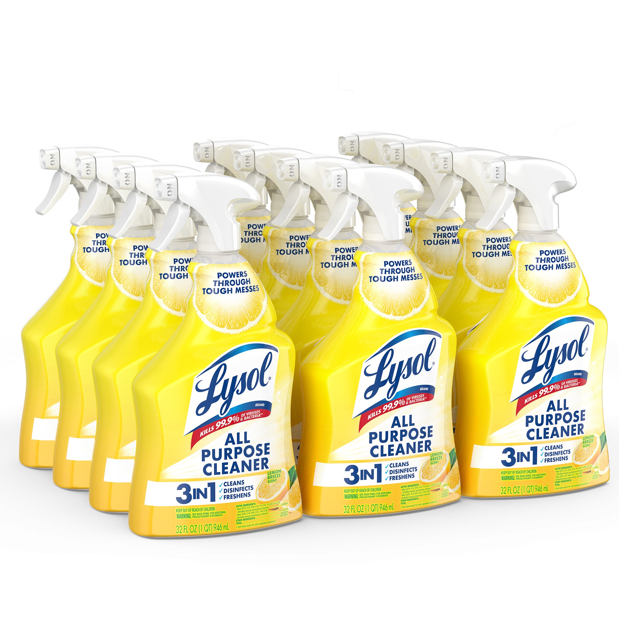 Lysol All Purpose Cleaner, Lemon Breeze Scent - 32 oz. 12/CS (75352)