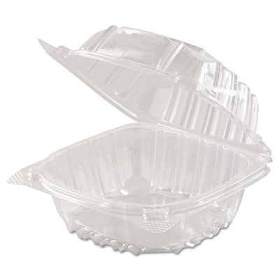 Dart ClearSeal Hinged Lid Plastic Container, Clear, 5.8" x 6" x 3", 125ct. - 4/CS (C57PST1)