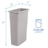 Boardwalk Slim Waste Container, 23 Gallon, Gray