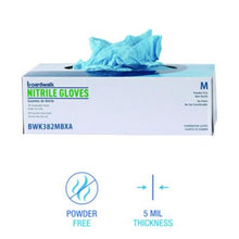 Load image into Gallery viewer, Boardwalk Nitrile Powder Free Exam Glove, Blue, Medium, 5MIL - 100ct. 10/CS (BWK 382MCTA)
