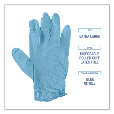 Nitrile Powder Free Exam Glove, Blue, 4MIL, X-Large, 100ct. - 10/CS