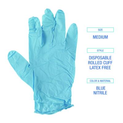 Nitrile Powder Free Exam Glove, Blue, 4MIL, Medium, 100ct. - 10/CS