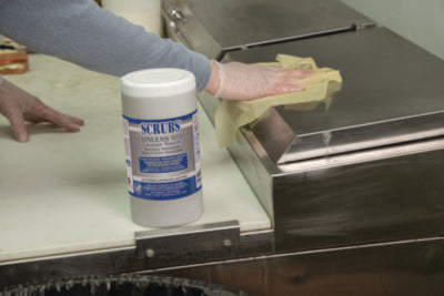 SCRUBS Stainless Steel Cleaner Towels, 1-Ply, 9.75" x 10.5", Lemon Scent, 30ct. - 6/CS (91930)