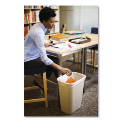 Rubbermaid Deskside Plastic Wastebasket, 10.25 Gallon (41 Quart), Beige (FG295700BG)