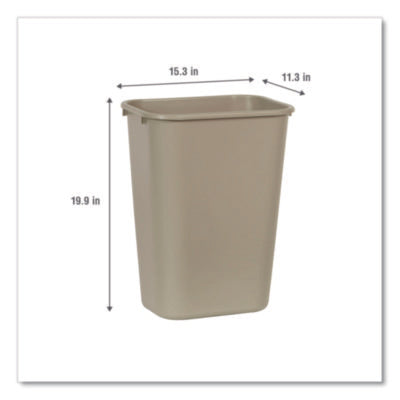 Rubbermaid Deskside Plastic Wastebasket, 10.25 Gallon (41 Quart), Beige (FG295700BG)