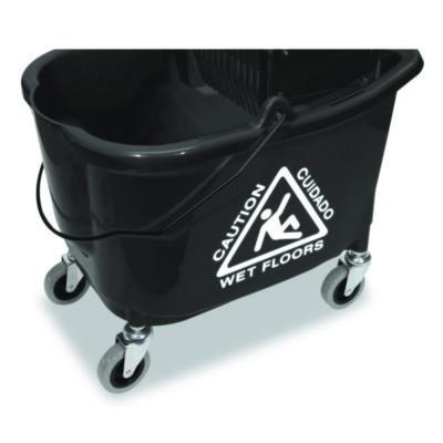 MaxiRough Mop Bucket & Downpress Wringer Combo, Black, 35 Quart (96998)