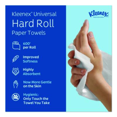 Scott Essential Plus+ White Roll Towels, 8" x 600' - 6/CS (50606)