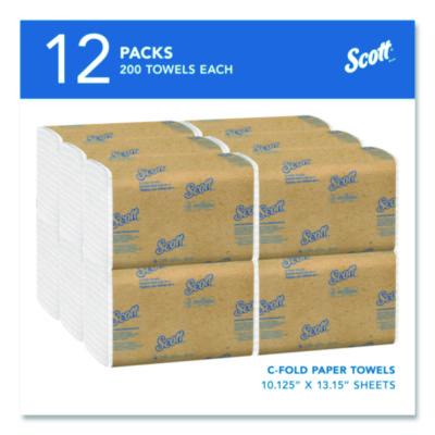 Scott Essential C-Fold Paper Towels w/Absorbency Pockets, 1-Ply, White - 2400/CS (01510)
