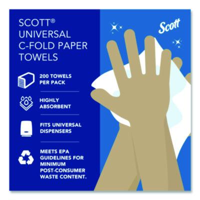 Scott Essential C-Fold Paper Towels w/Absorbency Pockets, 1-Ply, White - 2400/CS (01510)