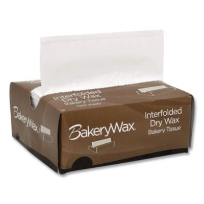 BakeryWax Interfolded Dry Wax Bakery Tissue, 6" x 10.75", 1000 Sheets/Box - 10/CS (P010006)