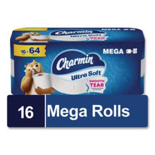 Load image into Gallery viewer, Charmin Ultra Soft Toilet Tissue, 208 Sheets/Roll, 16/CS (19266)
