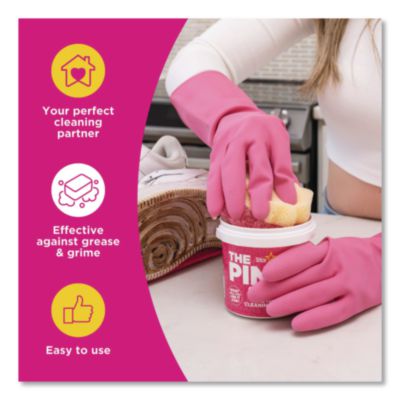 The Pink Stuff Squeezy Dual-Sided Sponge and Scrubber, 4" x 5.3", 3.8" Thick, Pink/Ivory - 12/CS