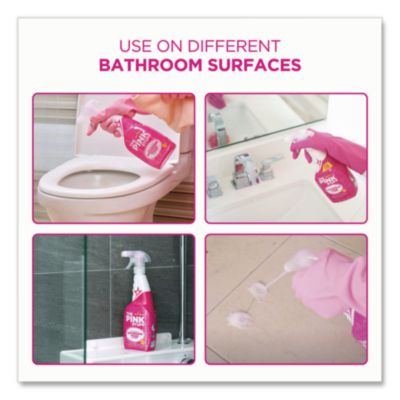 The Pink Stuff Miracle Bathroom Foam Cleaner, Fruity Scent, 25.4oz. Trigger Spray Bottle - 4/CS