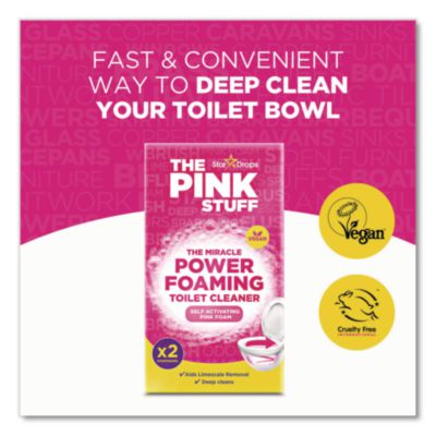 The Pink Stuff Miracle Power Foaming Toilet Cleaner, Fruity Scent, 3.5oz. Packet, 2/Box, 10BX / CS