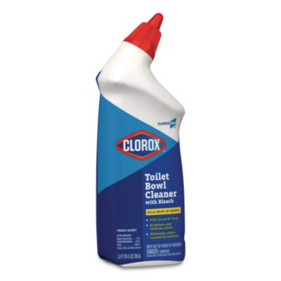 Clorox Pro Toilet Bowl Cleaner with Bleach, Fresh Scent, 24 oz. Bottle - 12/CS (00031)
