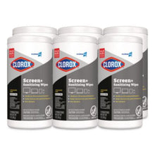 Load image into Gallery viewer, CloroxPro ScreenPlus Screen Sanitizing Wipes, 6" x 8", Citrus Blend, White, 75ct. - 6/CS (60724)
