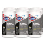 CloroxPro ScreenPlus Screen Sanitizing Wipes, 6" x 8", Citrus Blend, White, 75ct. - 6/CS (60724)