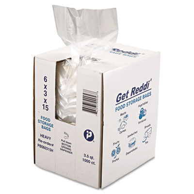 Poly Food Bag, 6" x 3" x 15", 1MIL - 1000/CS (1F6X3X15SG/PB060315H)