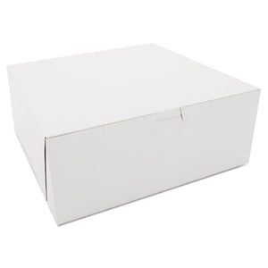 Lock Corner Bakery Box, White, 10" x 10" x 4", Non-Window - 100/BNDL (0973)