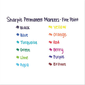 Sharpie Fine Tip Permanent Marker, Fine Bullet Tip, Black - 12ct.