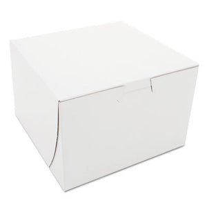 Lock Corner Bakery Box, White, 6" x 6" x 4", Non-Window - 250/BNDL (F202-0640)