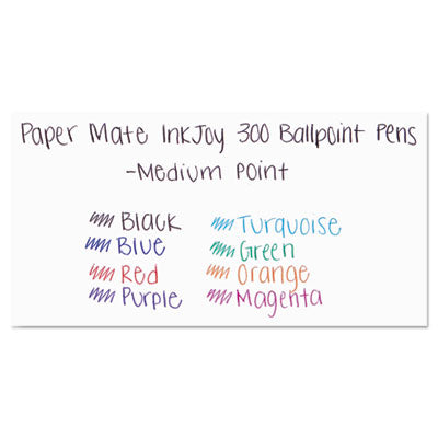 Paper Mate InkJoy 300 RT Ballpoint Ben, Retractable, Medium 1 mm, Blue Ink - 12/Box (1951259)