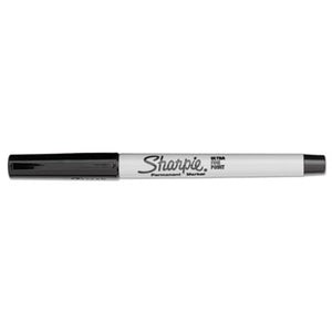 Sharpie Ultra Fine Tip Permanent Marker, Ultra-Fine Needle Tip, Black - 12/Box (37001)