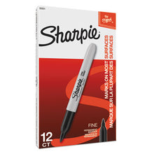 Load image into Gallery viewer, Sharpie Fine Tip Permanent Marker, Fine Bullet Tip, Black - 12ct.
