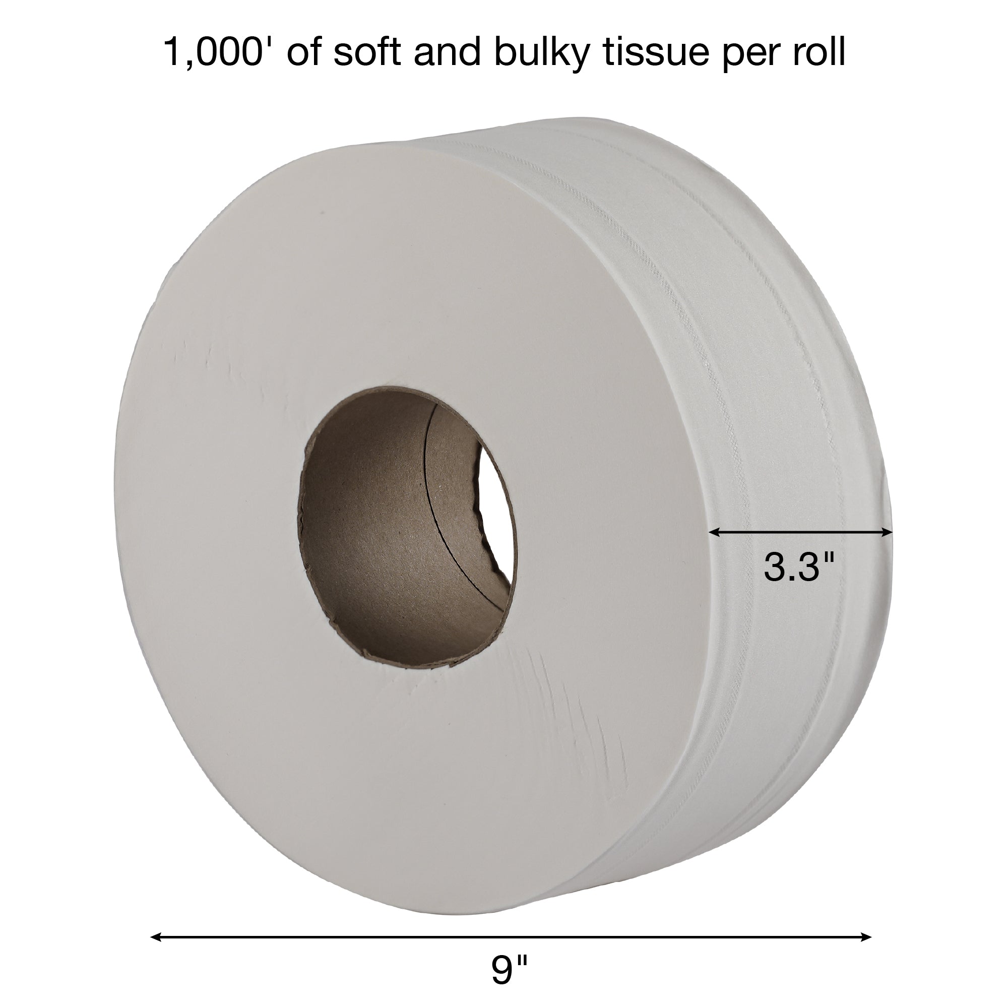Empress Jr. Jumbo Toilet Tissue, 2-Ply, 1000' Rolls - 12/CS (JT 121000)