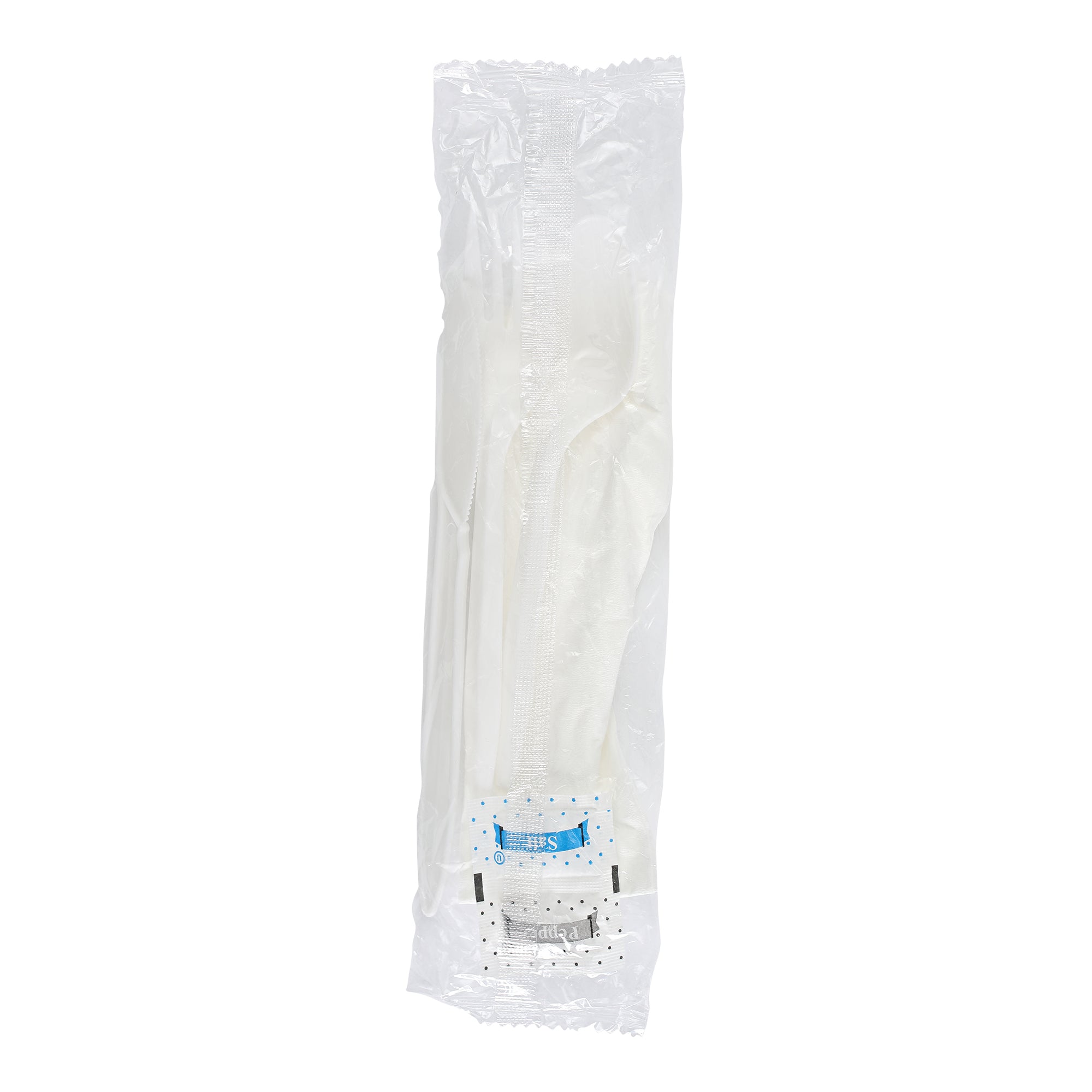 Empress Medium Weight Cutlery Kit, Polypropylene, Knife/Fork/Tsp/S&P/Nap, White - 250/CS (E176000)
