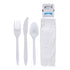 Empress Medium Weight Cutlery Kit, Polypropylene, Knife/Fork/Tsp/S&P/Nap, White - 250/CS (E176000)
