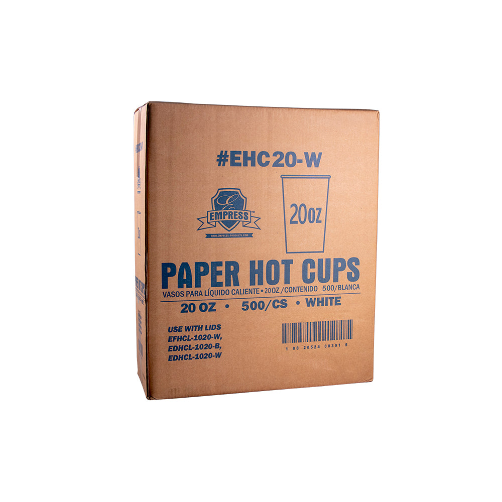 Empress Paper Hot Cup, White, 20 oz. - 50ct. 10/CS (EHC20-W)