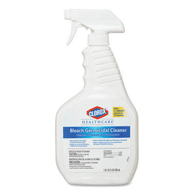 Clorox Healthcare Bleach Germicidal Cleaner, Unscented, 32 oz. Spray Bottle - 6/CS (68970)