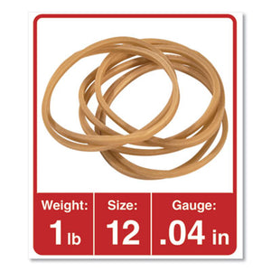 Rubber Bands, Size 12, 0.04" Gauge, Beige, 1lb. Box - 2500/Pack