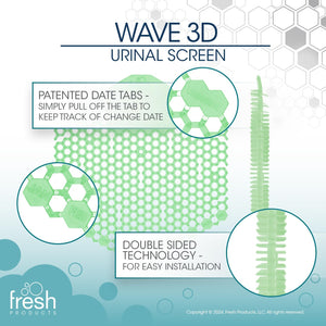 The Wave 3D Urinal Screen, Cucumber Melon, 2 per Pack, 5 Packs per Box