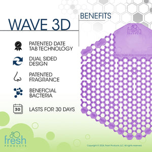 The Wave 3D Urinal Screen, Fabulous, 2 per Pack, 5 Packs per Box