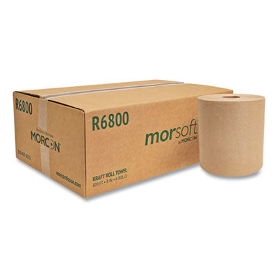 Morsoft Brown Roll Towels, 8" x 800' - 6/CS (R6800)