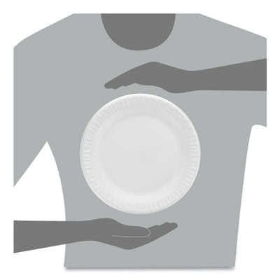 Dart White Styrofoam Plate, 9", 1 Compartment - 125ct. 4/CS (9PWCR)