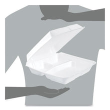 Load image into Gallery viewer, Dart Hinged Lid Styrofoam Container, White, 3 Compartment - 100ct. 2/CS (95HT3R)
