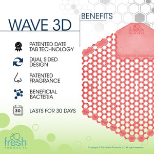 The Wave 3D Urinal Screen, Kiwi Grapefruit, 2 per Pack, 5 Packs per Box